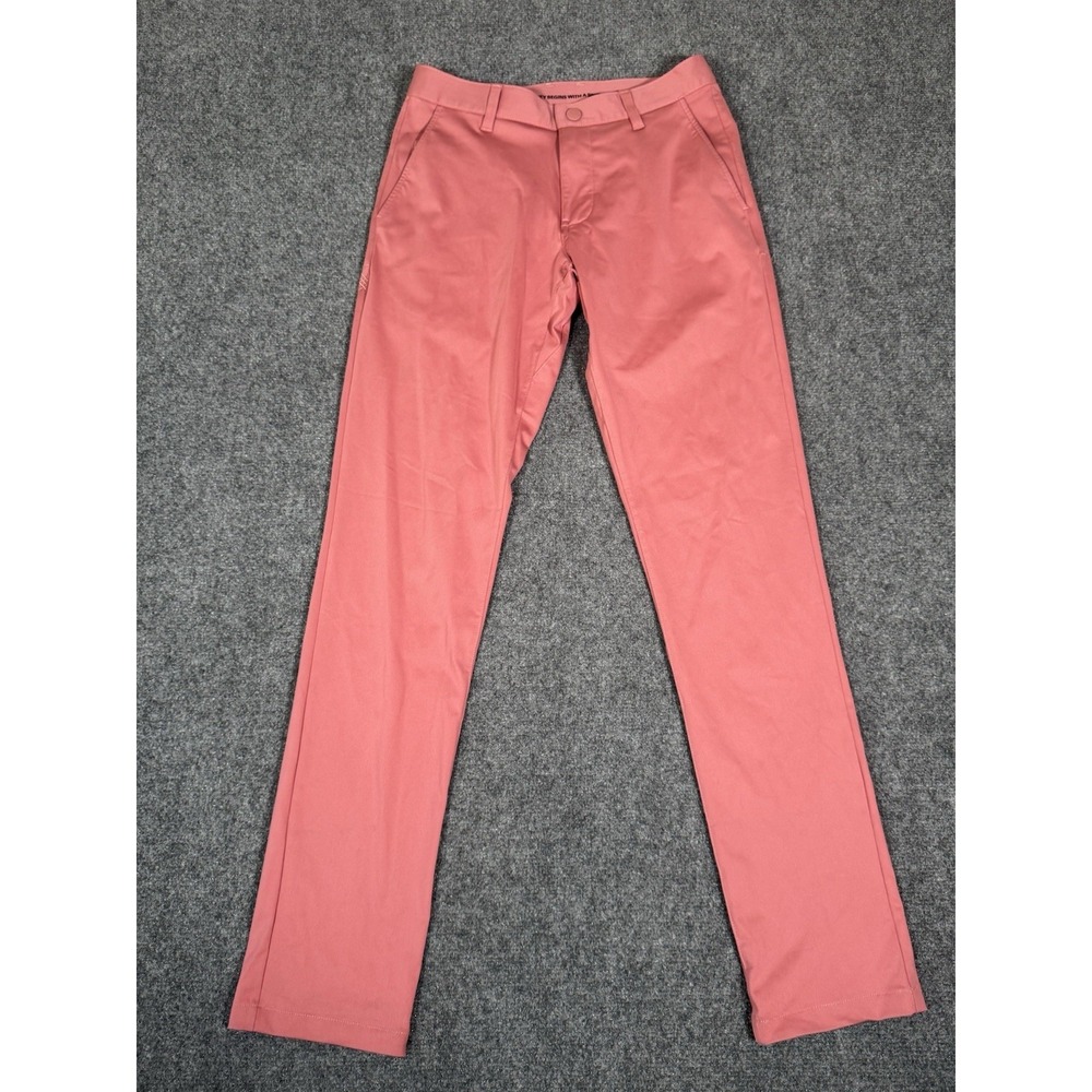 Rhone Commuter Slim Pants Mens 28x32 Pink Stretch Performance Travel Casual